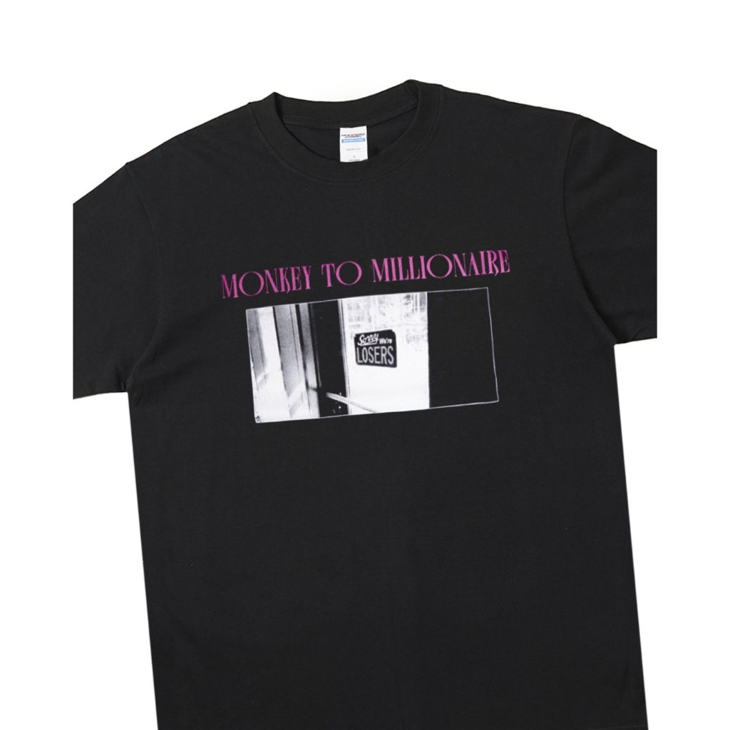 Monkey To Millionaire - Sorry We're Losers Tshirt - Black