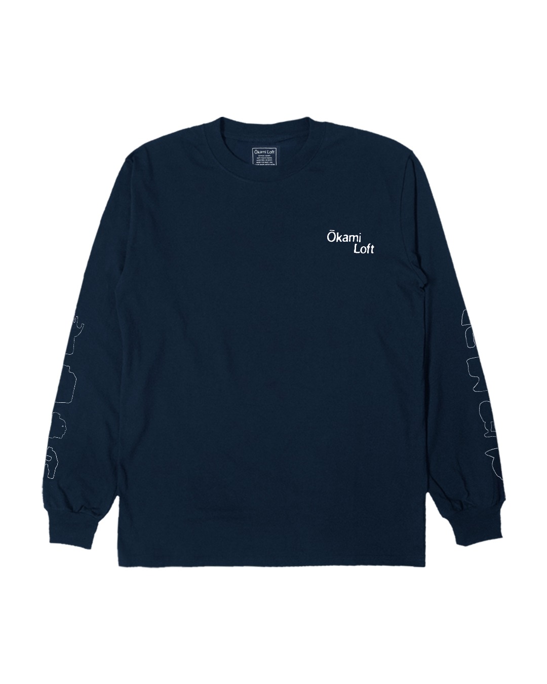 Okami Loft - Logo Type L/S T-Shirt - Navy