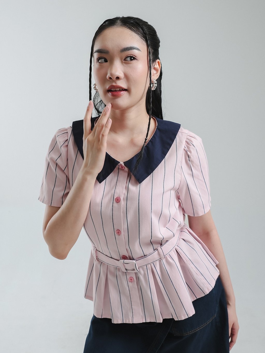EXIT Arielle Blouse | Kemeja Wanita - Atasan Lengan Pendek