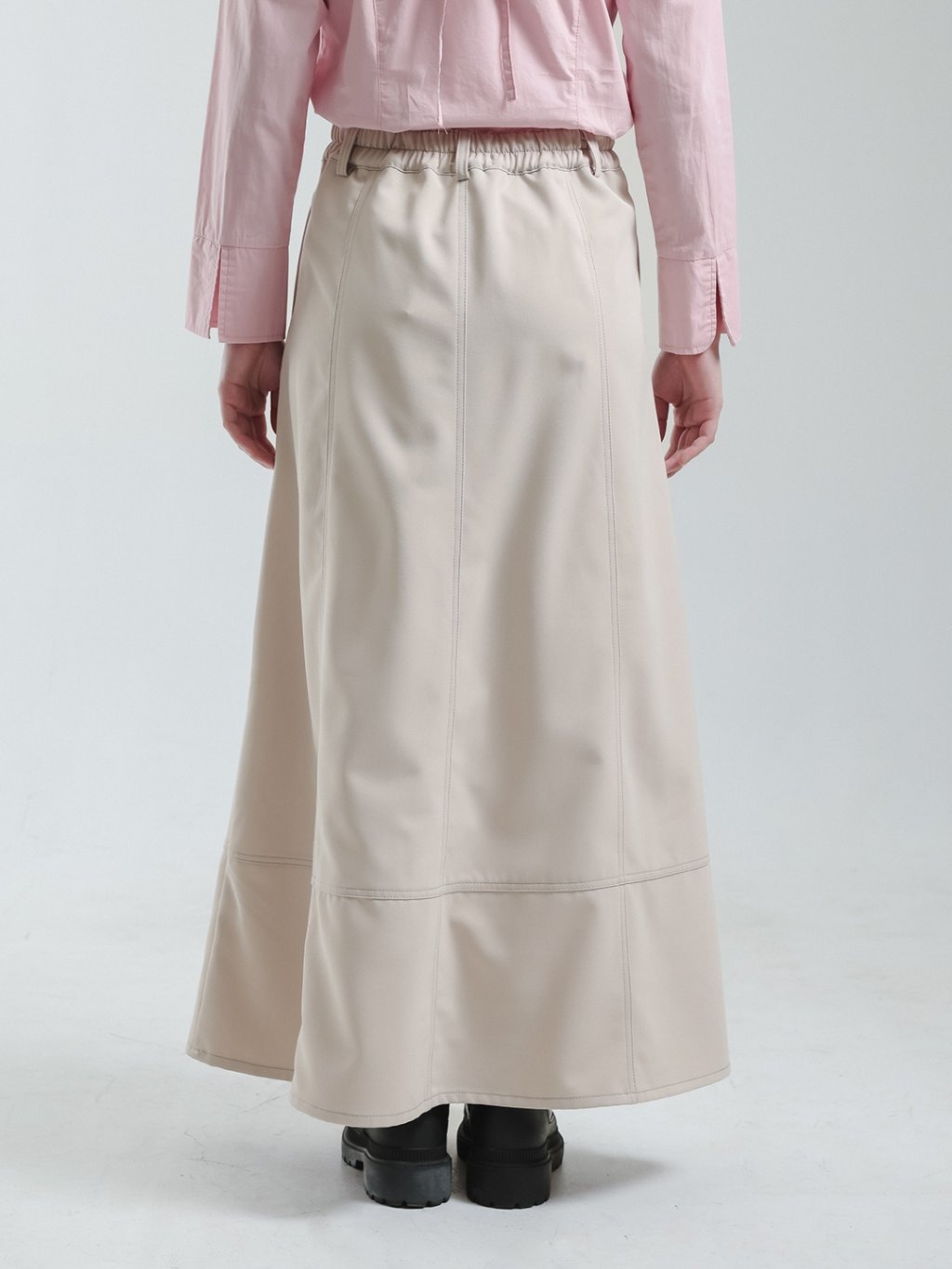 EXIT Ayla Skirt | Rok Maxi Wanita - Warna Cream