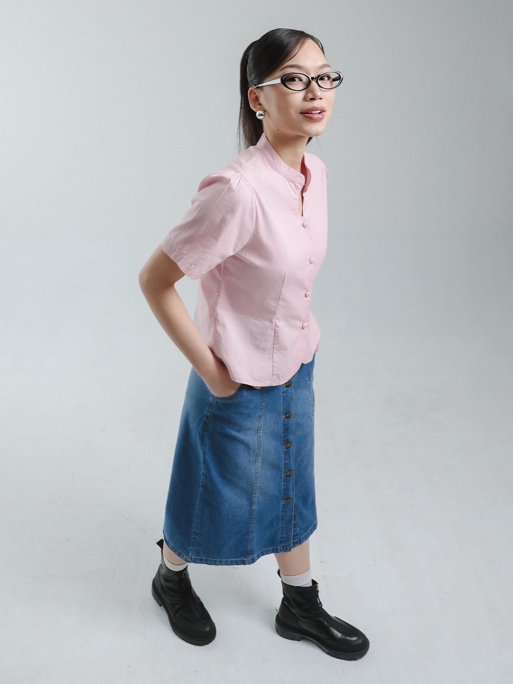 EXIT Elyra Blouse | Kemeja Wanita - Atasan Lengan Pendek