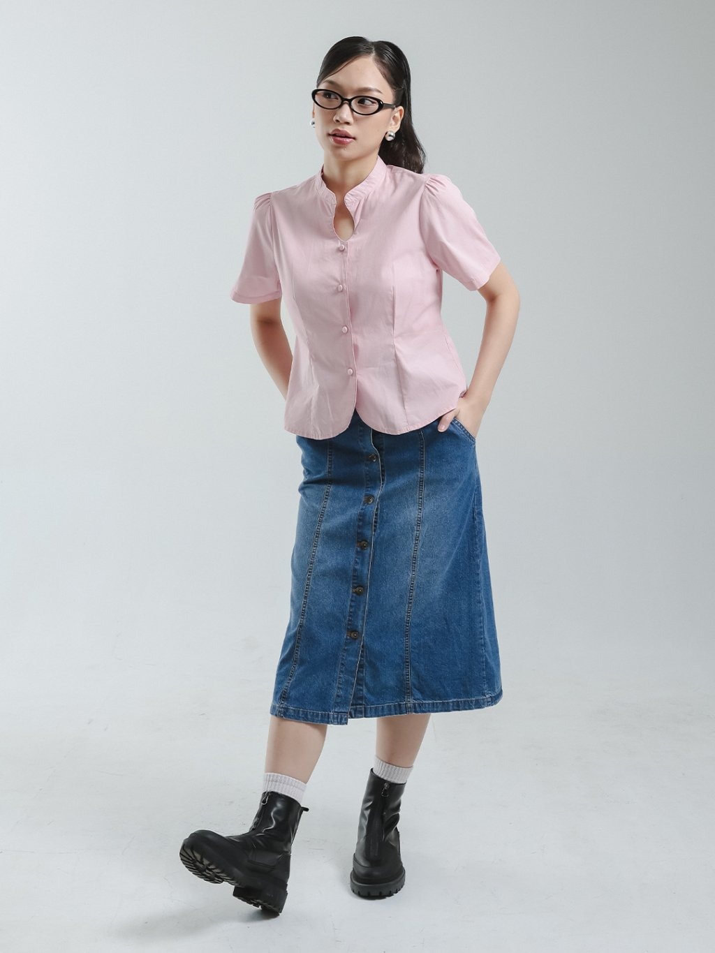 EXIT Elyra Blouse | Kemeja Wanita - Atasan Lengan Pendek
