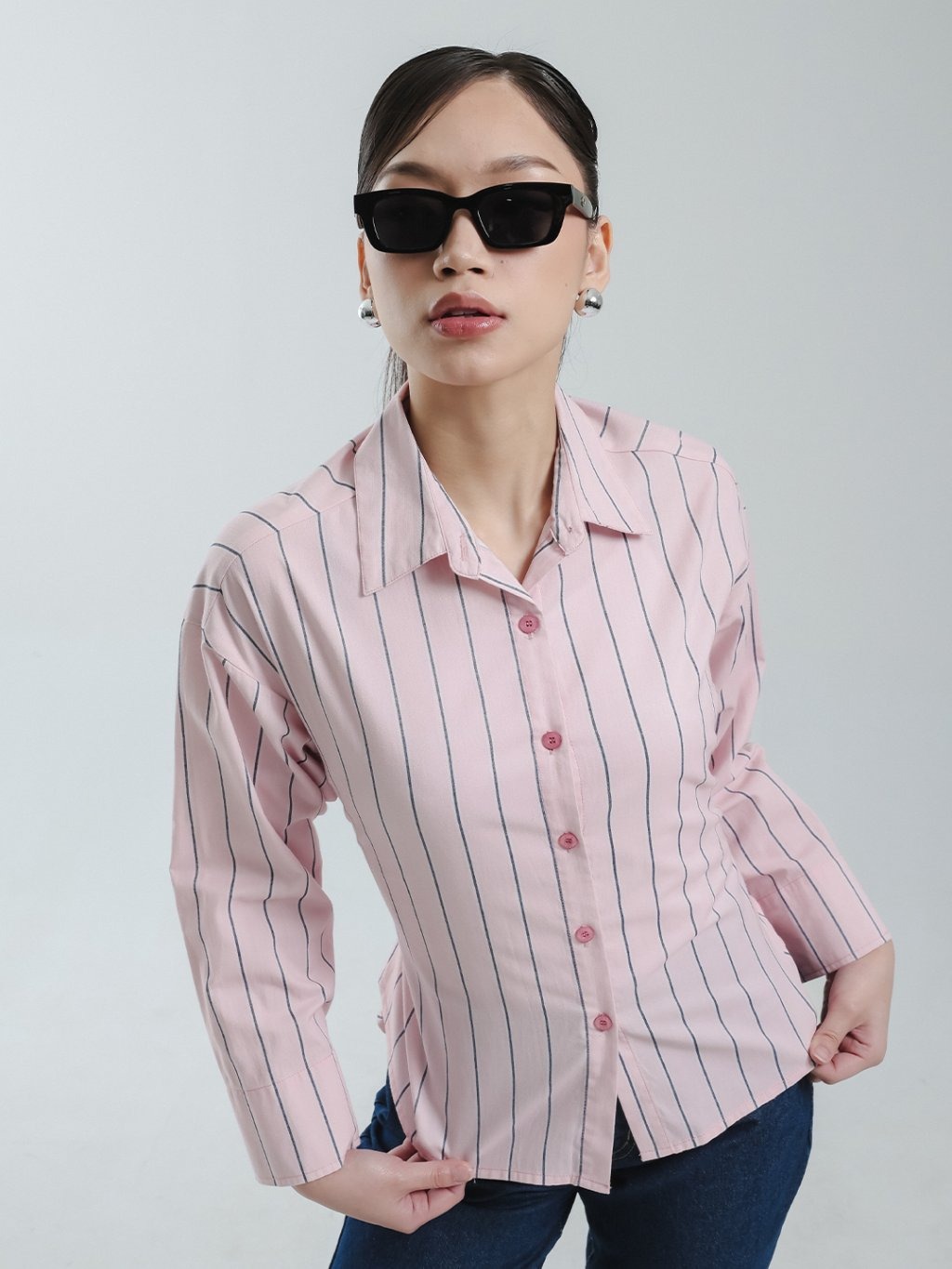 EXIT Kiara Blouse | Kemeja Wanita - Atasan Lengan Panjang