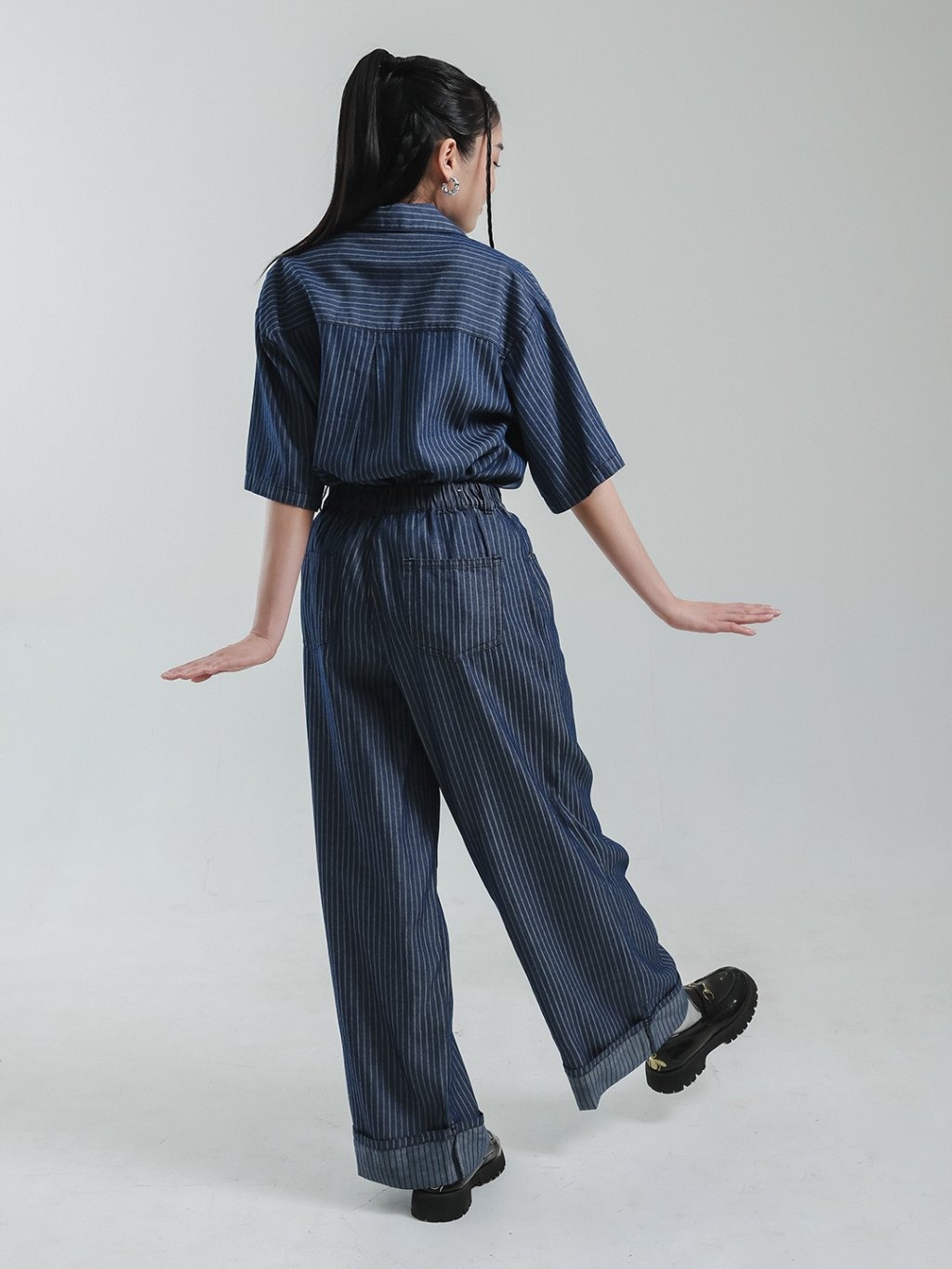 EXIT Lyla Cullote Jeans | Celana Cullote Wanita - Warna Navy