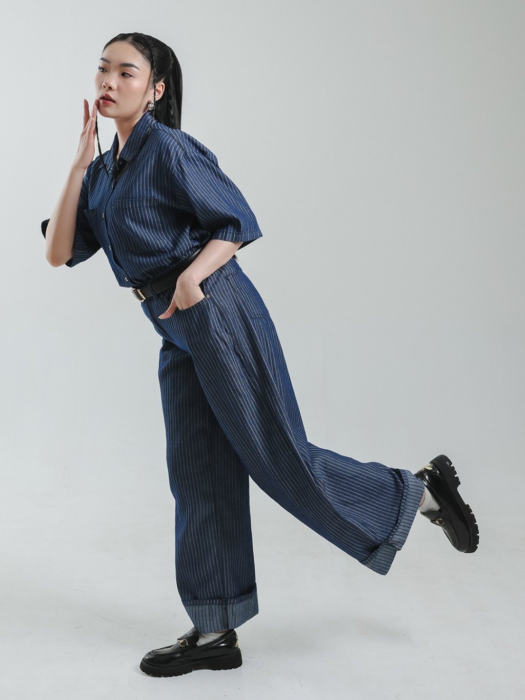 EXIT Lyla Cullote Jeans | Celana Cullote Wanita - Warna Navy