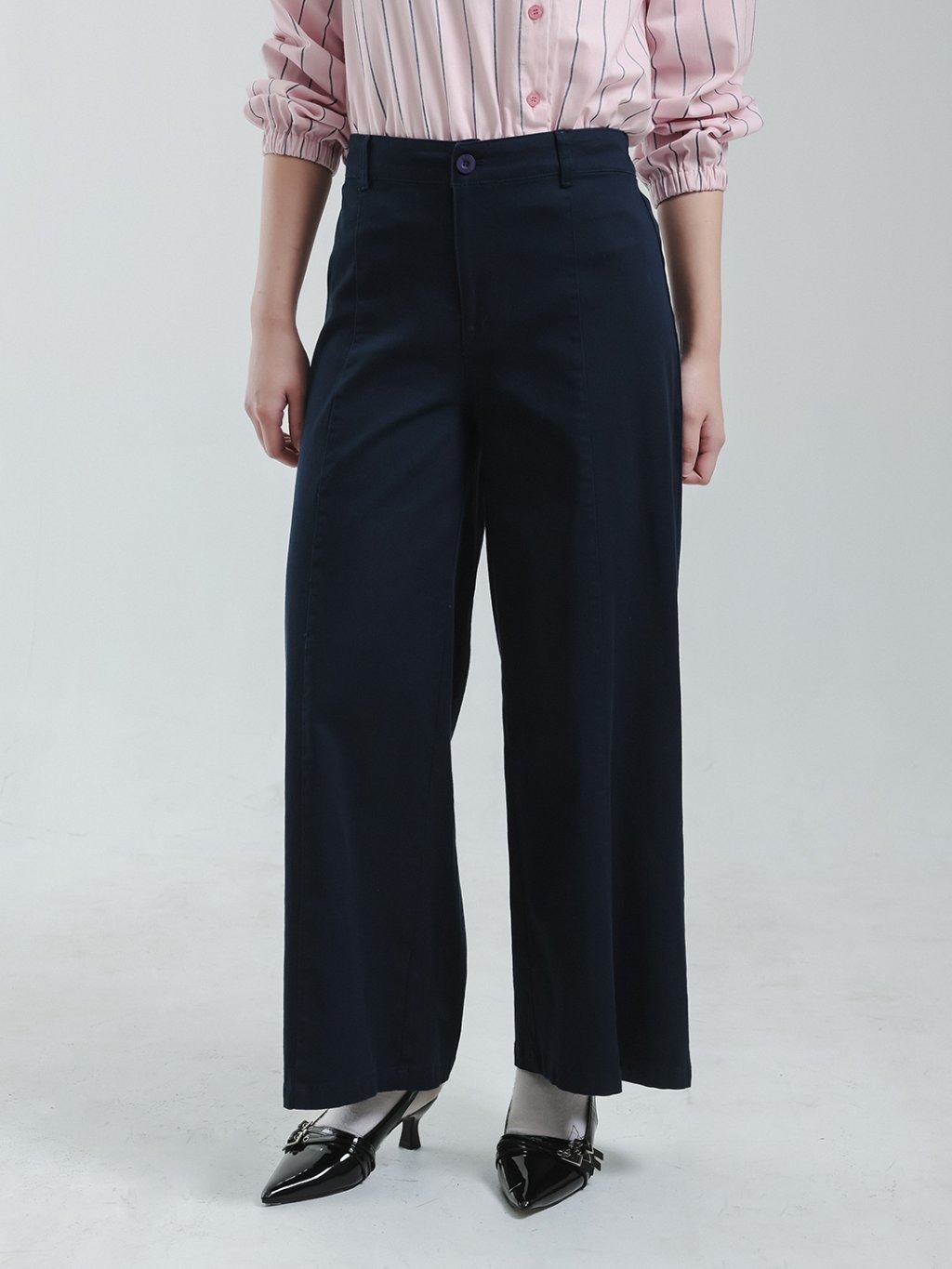 EXIT Rosie Cullote Pants | Celana Kulot Panjang Wanita - Warna Navy