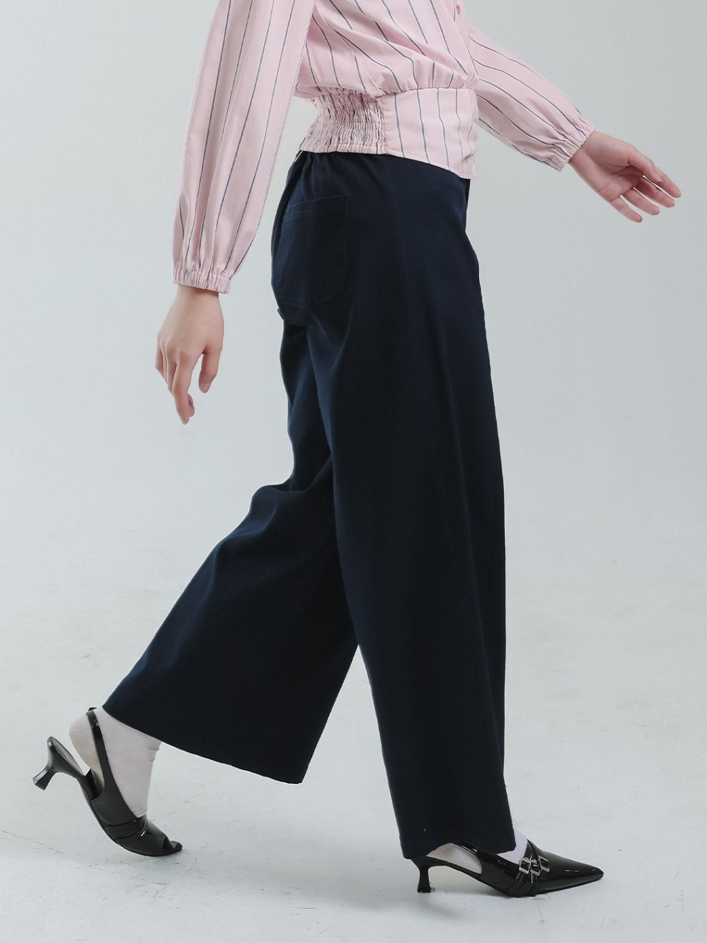EXIT Rosie Cullote Pants | Celana Kulot Panjang Wanita - Warna Navy