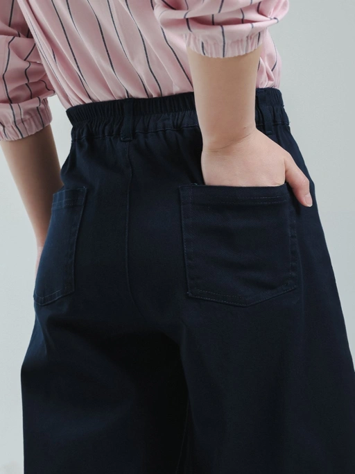 EXIT Rosie Cullote Pants | Celana Kulot Panjang Wanita - Warna Navy