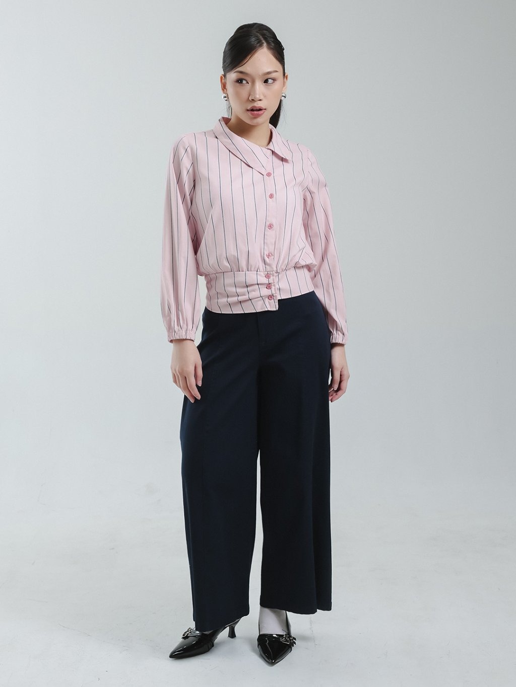 EXIT Rosie Cullote Pants | Celana Kulot Panjang Wanita - Warna Navy