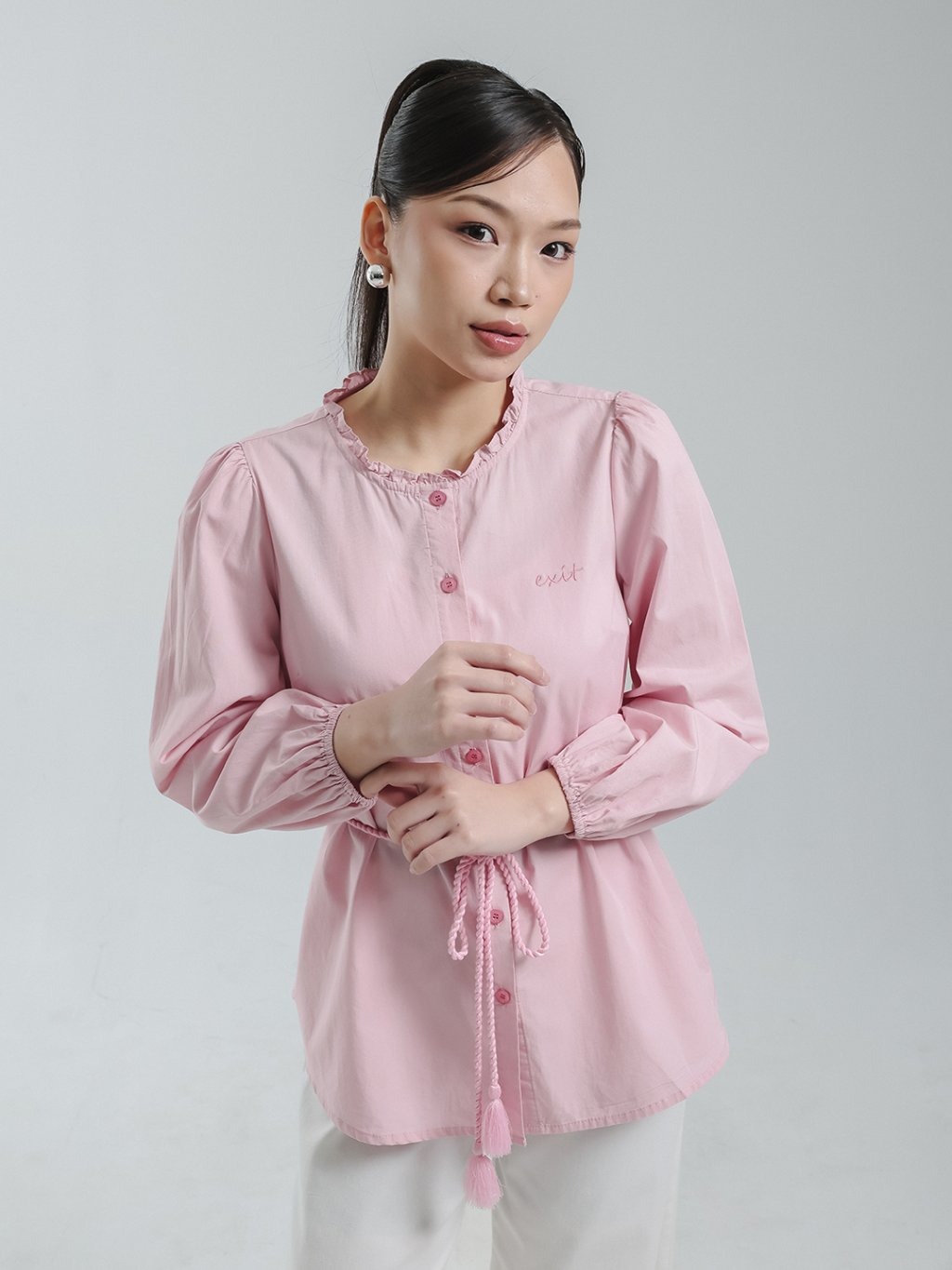 EXIT Zaya Blouse | Kemeja Wanita - Atasan Lengan Panjang
