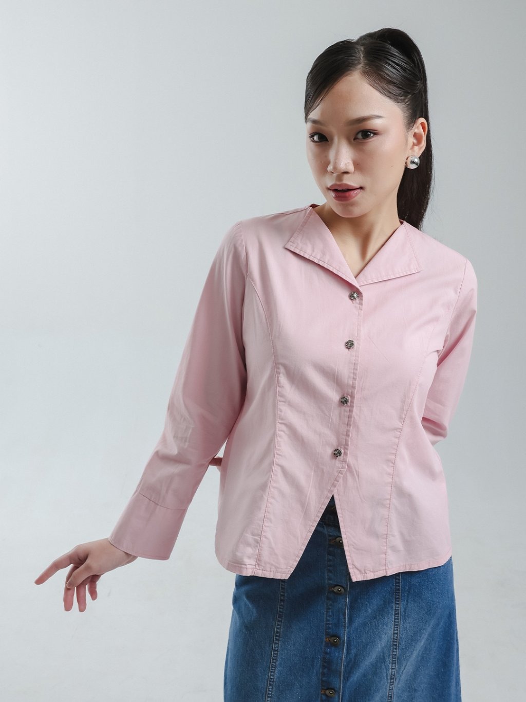 EXIT Zella Blouse | Kemeja Wanita - Atasan Lengan Panjang