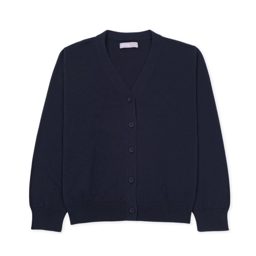 Image of Navy Women's V-Neck Cardigan Sweater