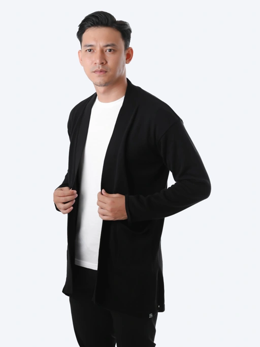 Image of Black Cardigan Kimono Knitwear