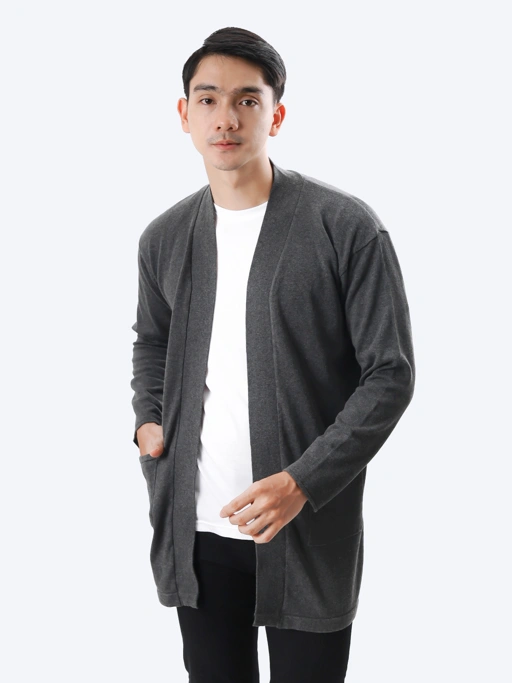 Image of Grey Cardigan Kimono Knitwear