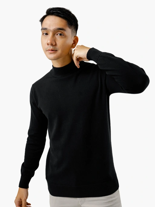 Image of Black Mock Turtleneck Knitwear