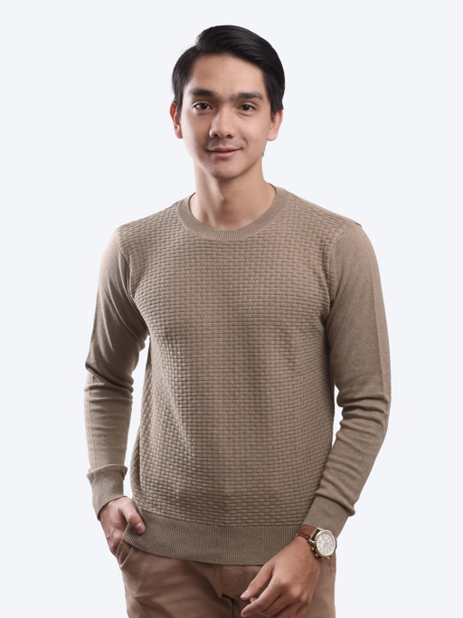 Image of Khaki Crewneck Mats Knitwear