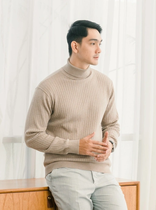 Image of Choco Slimfit Ribbed Roll Neck Knitwear