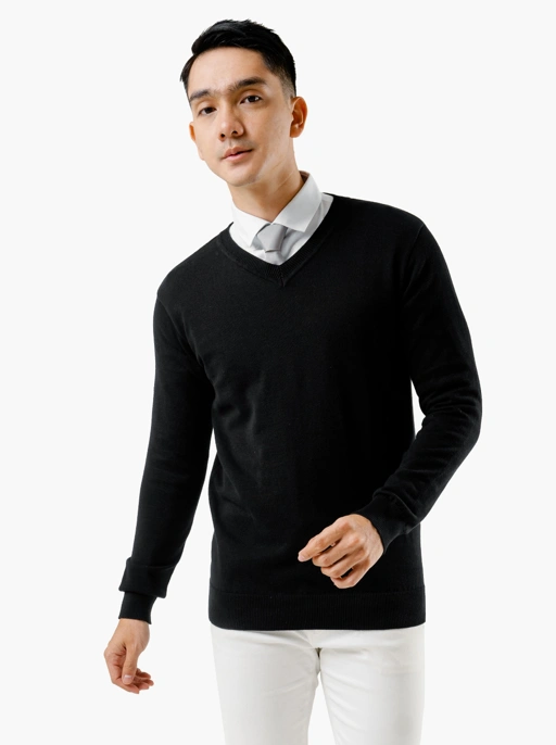 Image of Black V-Neck Knitwear