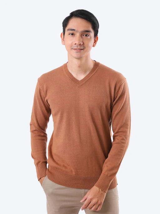 Image of Brown Sugar V-Neck Knitwear