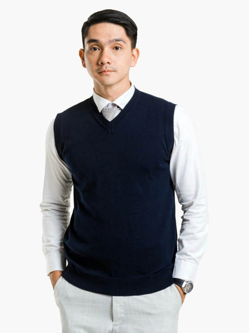Image of Navy Vest Knitwear