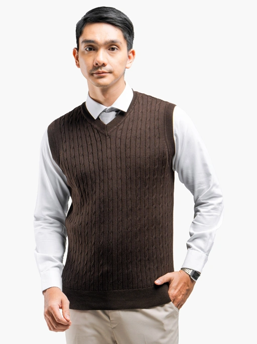 Image of Coffee Cable Vest Knitwear