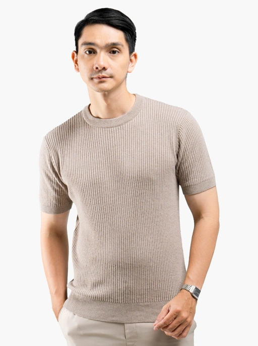 Image of Choco Cord Crewneck Short Sleeve Knitwear