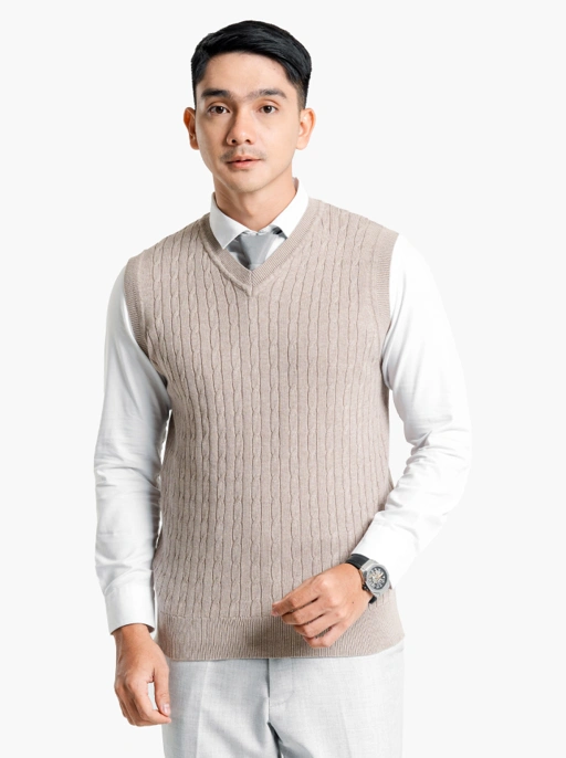 Image of Choco Cable Vest Knitwear