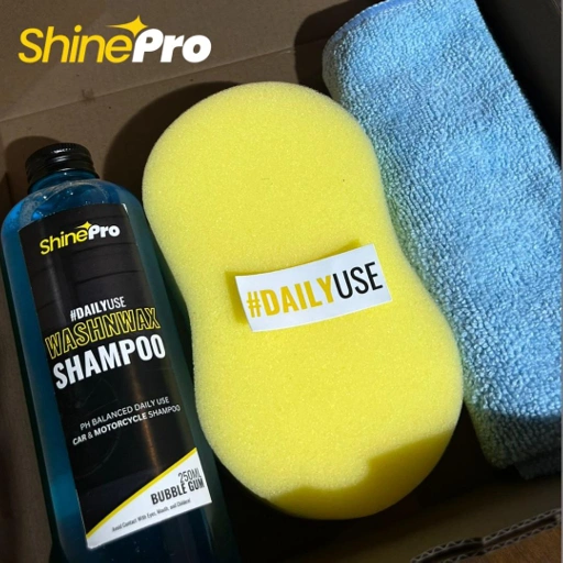 Image of Paket Cuci Motor Mobil Lengkap Shine Pro Shampoo Sarung Cendol Drying Microfiber Car Kain Kendaraan