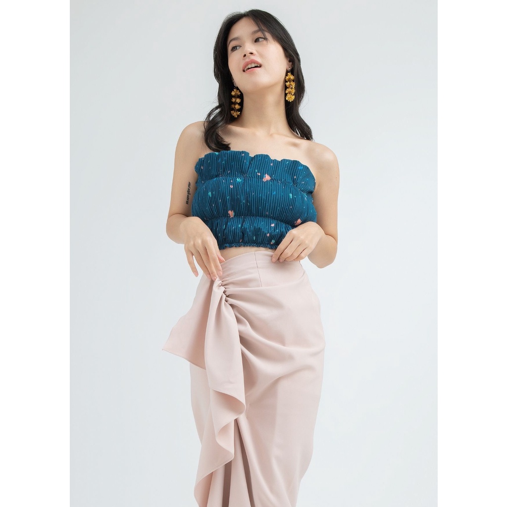 Nona Rona Sara Tube Top Dots Navy
