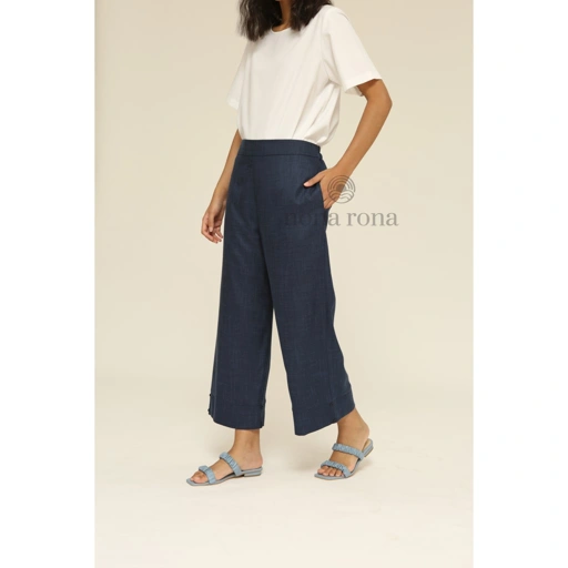 Image of Nona Rona Rhye Pants Navy - Celana Wanita
