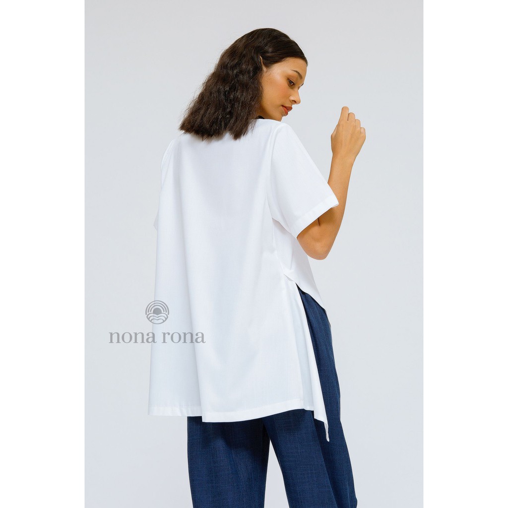 Nona Rona Calya Top White - Atasan Wanita