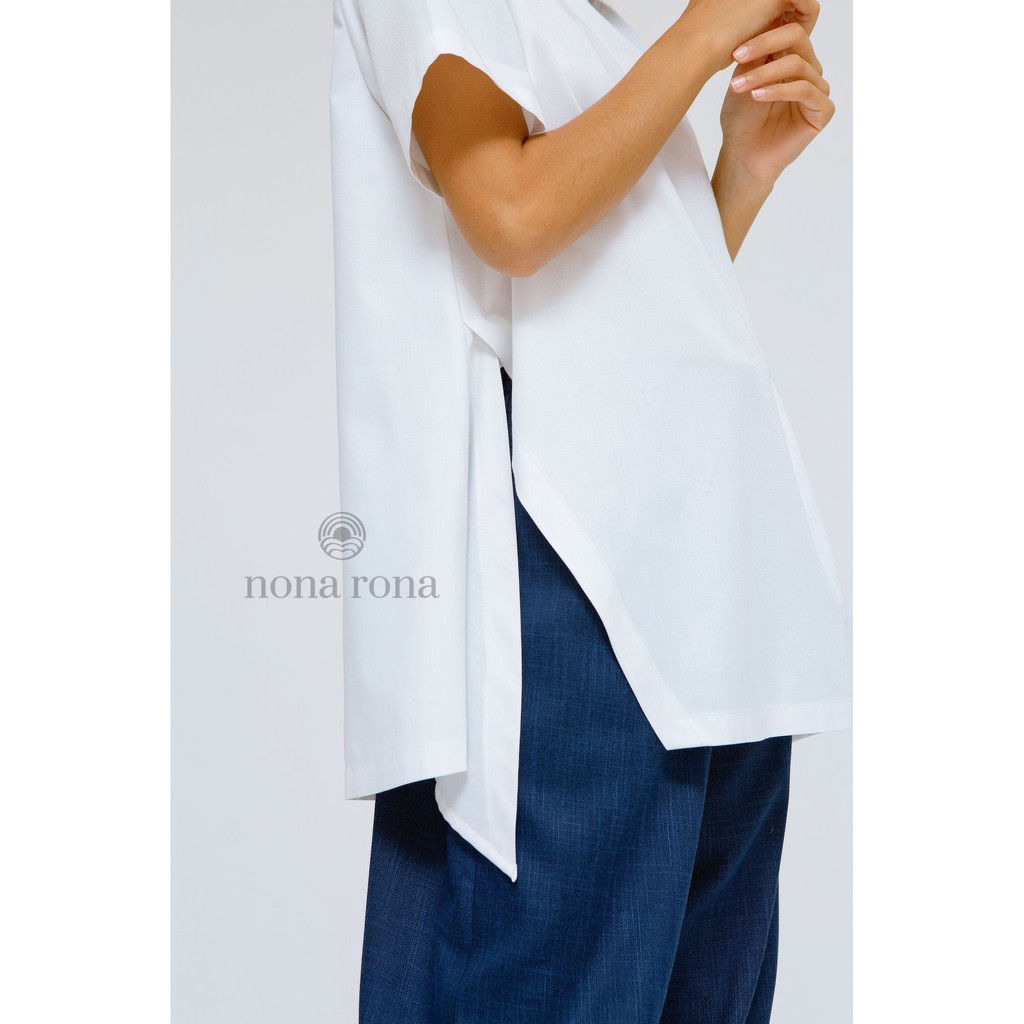 Nona Rona Calya Top White - Atasan Wanita