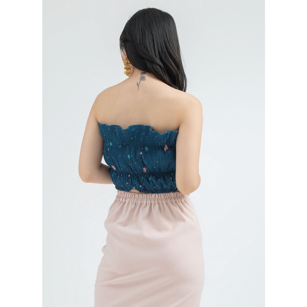 Nona Rona Sara Tube Top Dots Navy