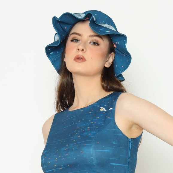 Nona Rona Bucket Hat - Navy Dots (New)