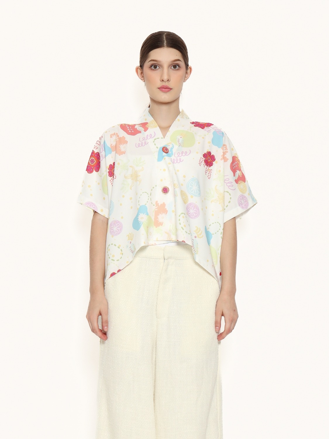 Nona Rona Cempaka Top White Kembang