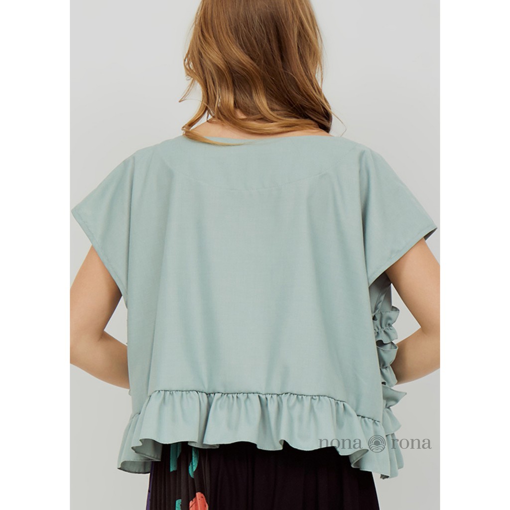 Nona Rona Peony Top Green - Atasan Wanita