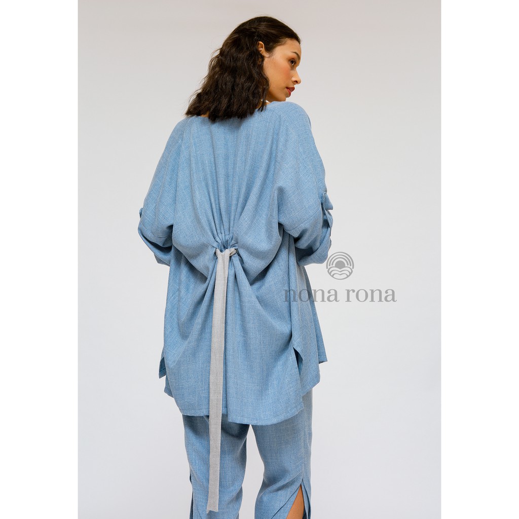 Nona Rona Aretha Top Icy Blue - Atasan Wanita