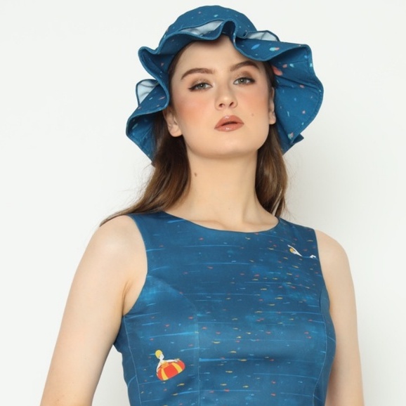 Nona Rona Bucket Hat - Navy Dots (New)