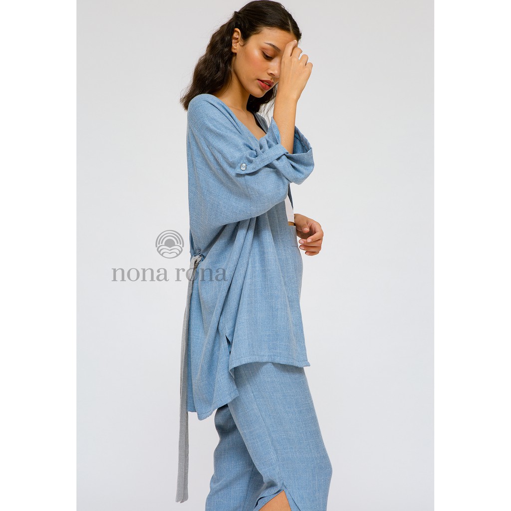 Nona Rona Aretha Top Icy Blue - Atasan Wanita