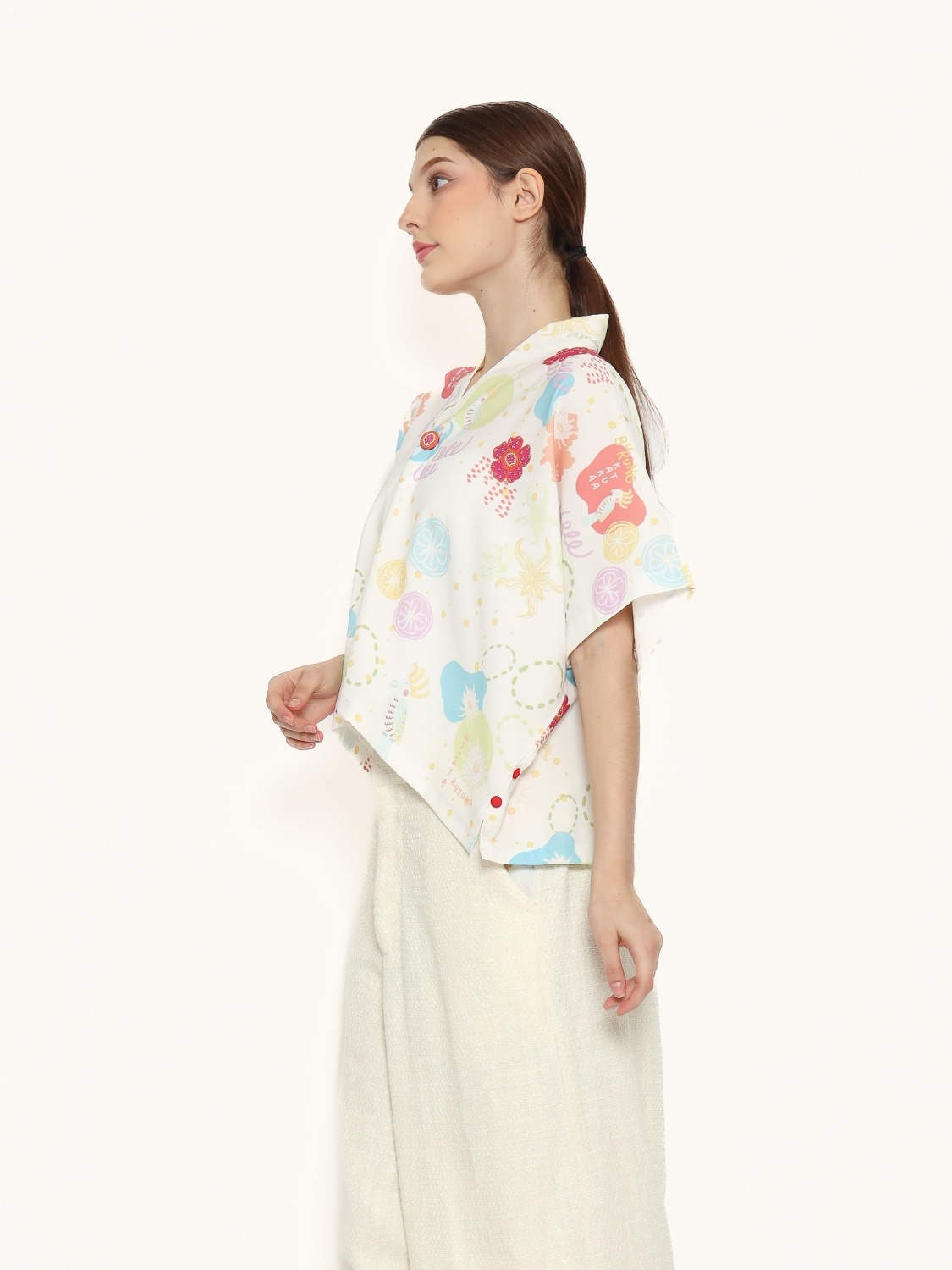 Nona Rona Cempaka Top White Kembang