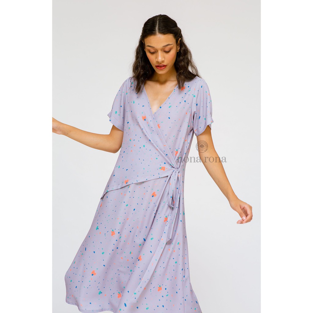 Nona Rona Special Bundling - Wrap Dress Lavender & Scrunchie Ribbon