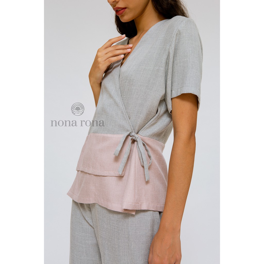 Nona Rona Halla Loungewear TOP - Grey - Atasan Wanita