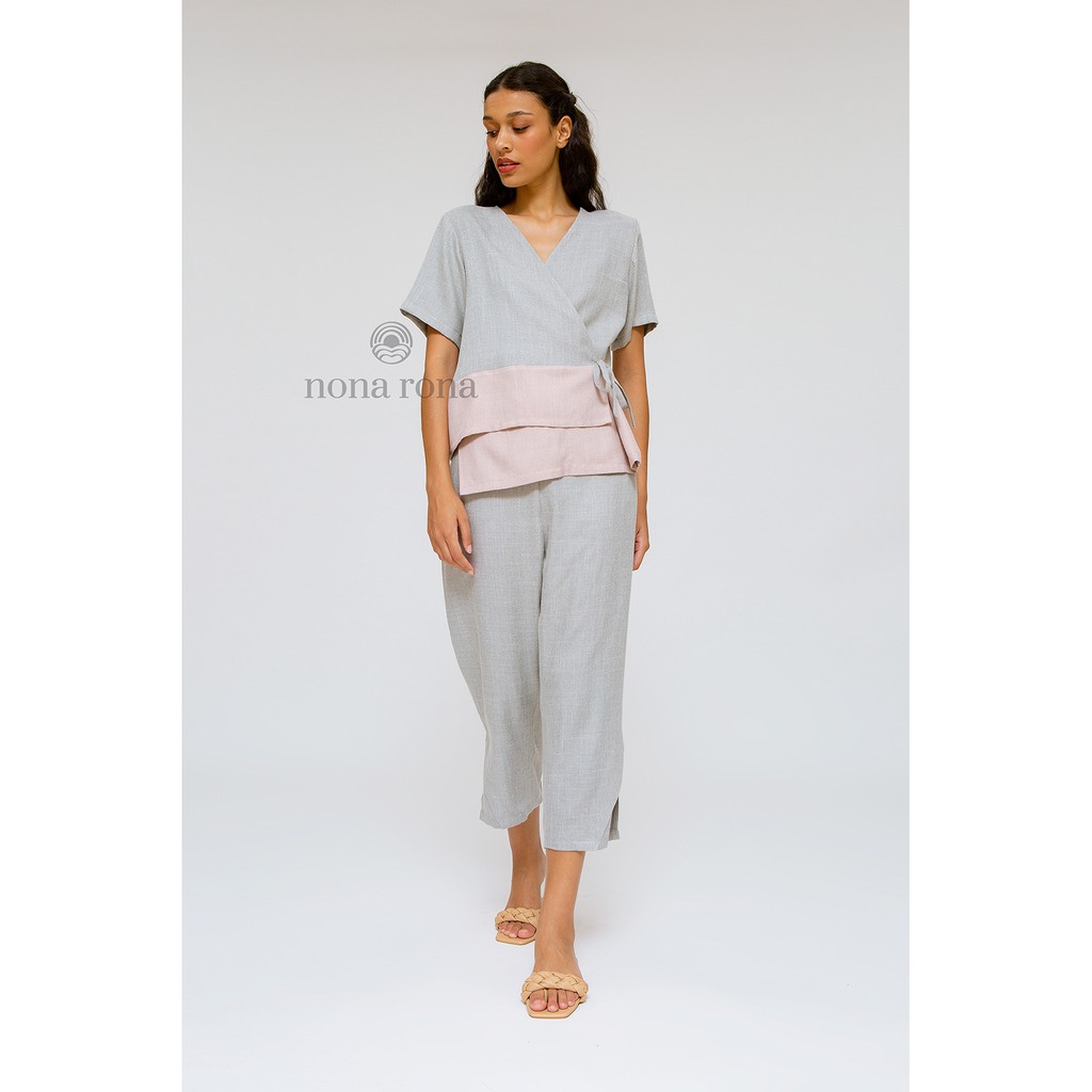 Nona Rona Halla Loungewear PANTS - Grey - Celana Wanita