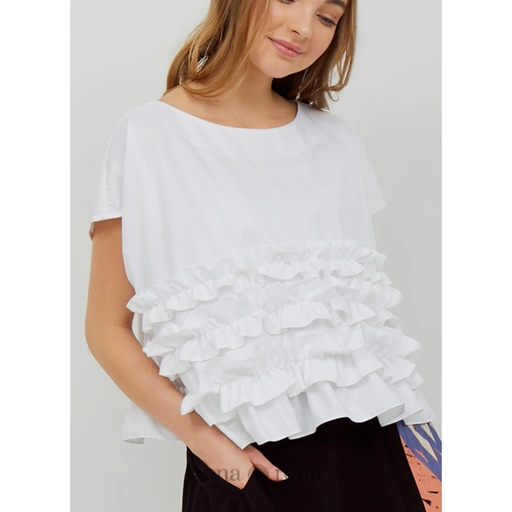 Image of Nona Rona Peony Top White - Atasan Wanita
