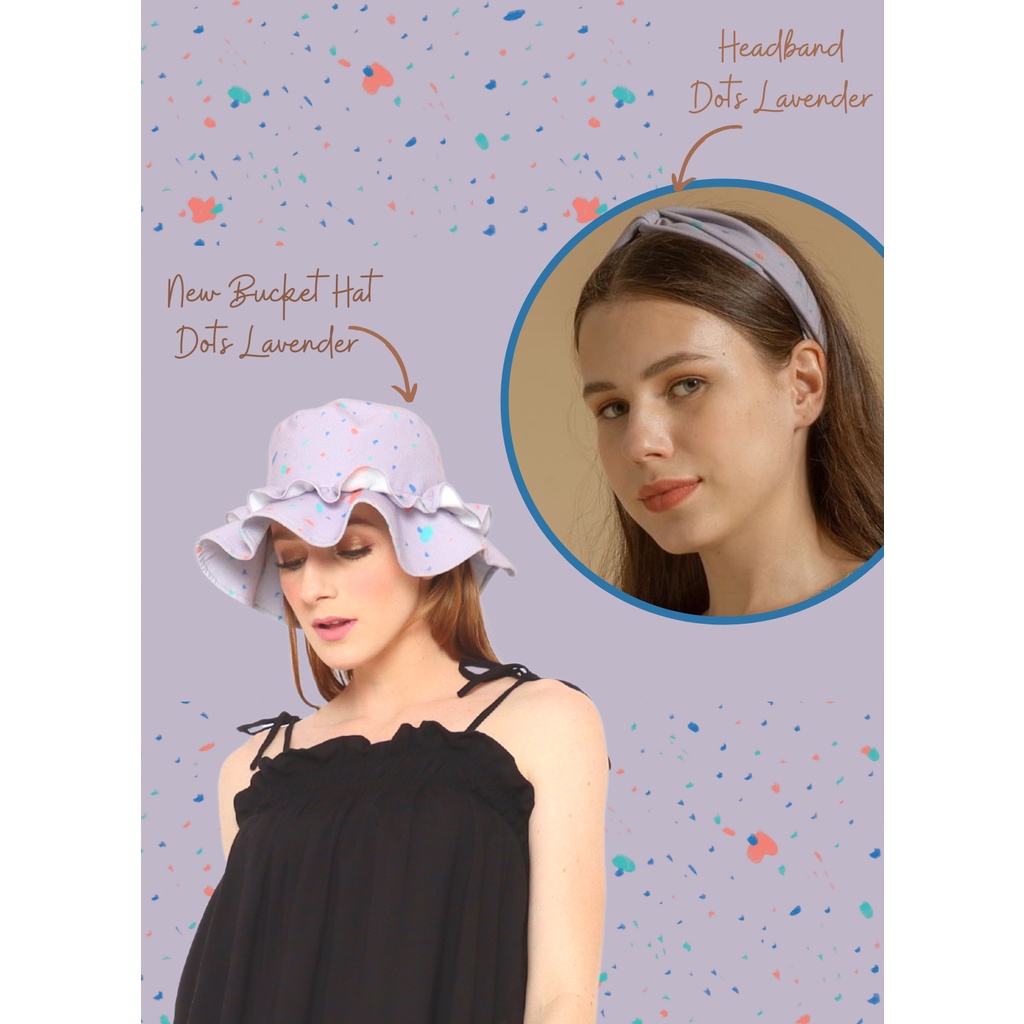 Nona Rona Special Bundling - Bucket Hat Lavender New & Headband