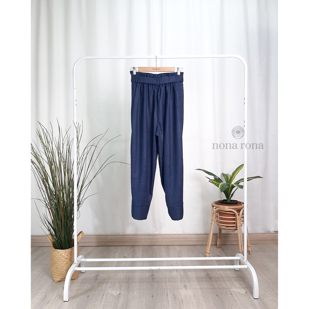 Nona Rona Rose Pants Navy - Celana Wanita