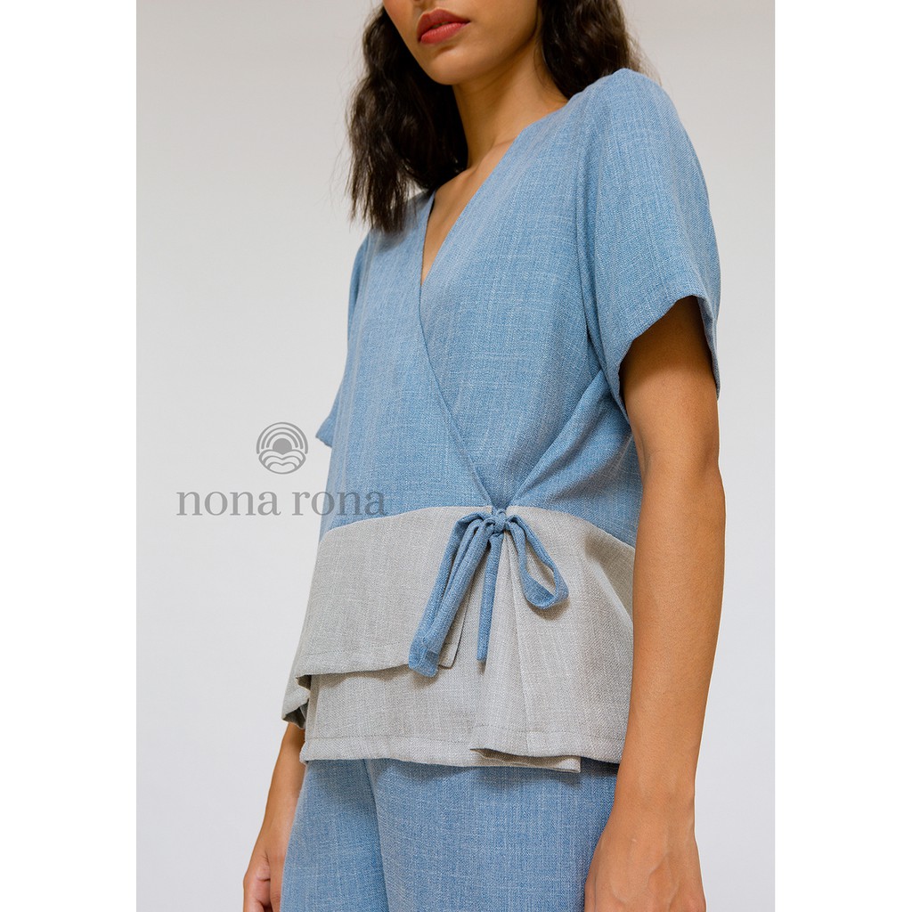 Nona Rona Halla Loungewear Top - Icy Blue - Atasan Wanita