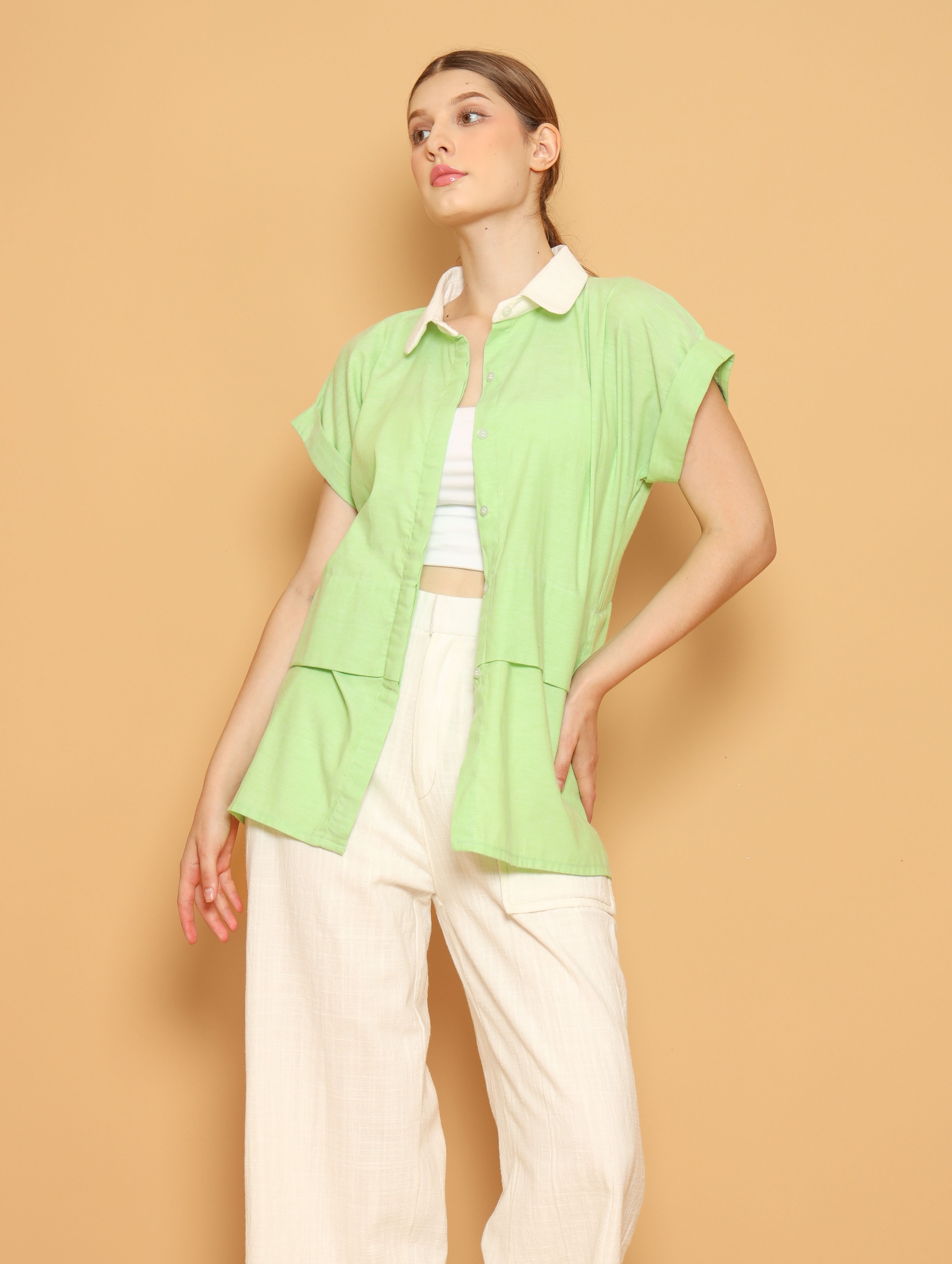 Nona Rona Lime Shirt Spotlight Green White