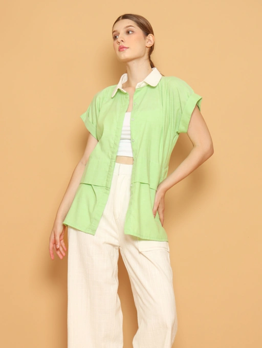 Image of Nona Rona Lime Shirt Spotlight Green White