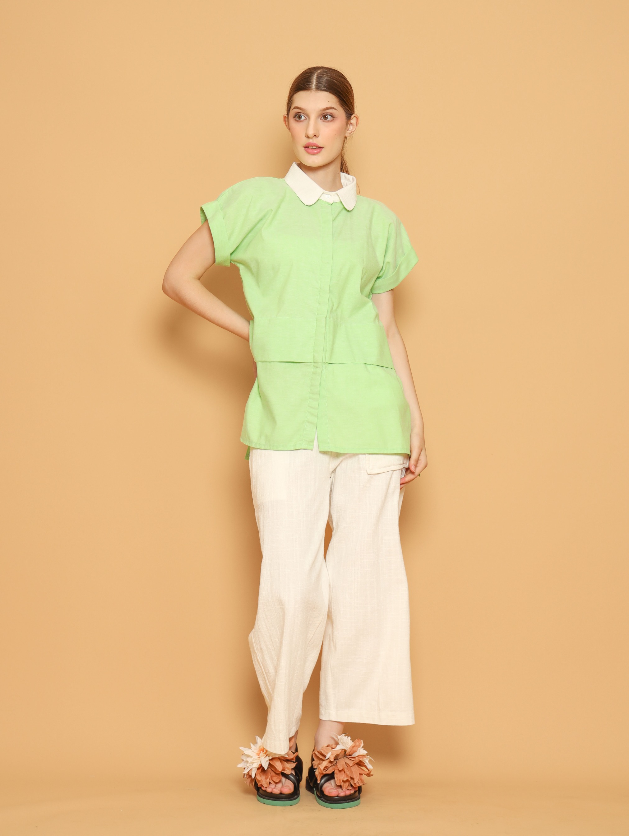 Nona Rona Lime Shirt Spotlight Green White